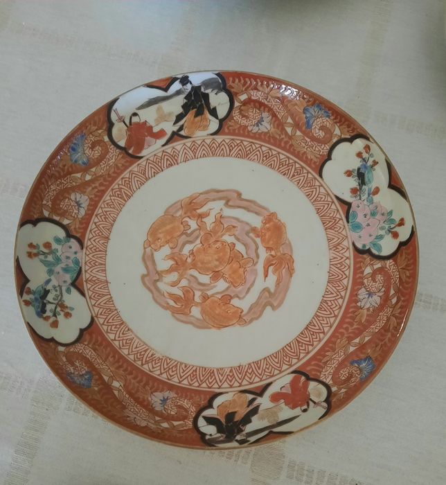 3 taças com prato em porcelana Satsuma