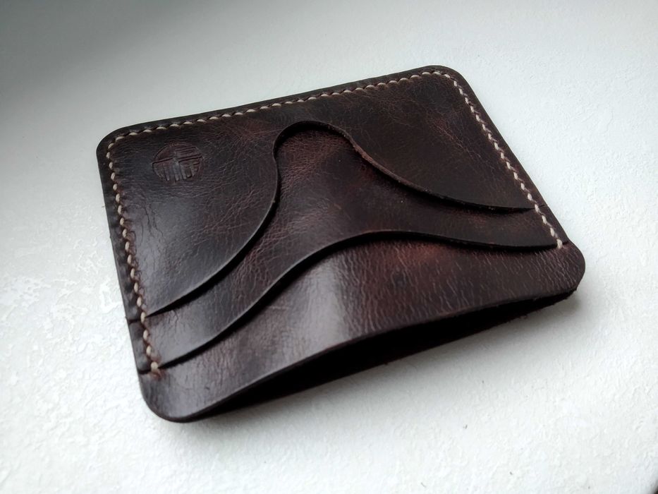 Skórzany portfelik na karty - Cardholder + brelok - skóra naturalna