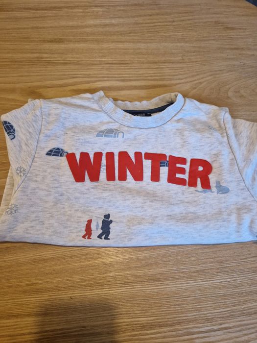 Świąteczna bluza 128 okaidi ocieplana