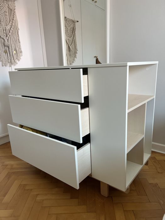 KOMODA Z REGAŁEM Z BOKU_WOOD LUCK DESIGN_dodatkowo z przewijakiem_bardzo dobry stan, pojemna
