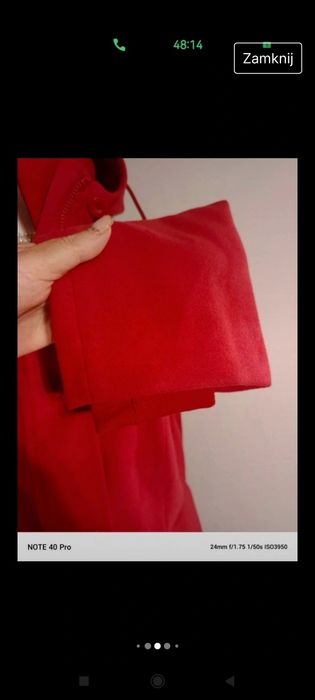 Bpc piękny czerwony, nowy płaszczyk 42