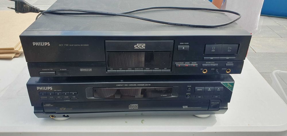 Philips DCC 730 + CDC 751 – magnetofon DCC + zmieniarka CD 5 płyt