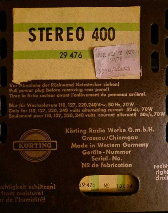Radio Antigo Vintage KORTING Stereo 400 com 2 colunas Olivais • OLX ...