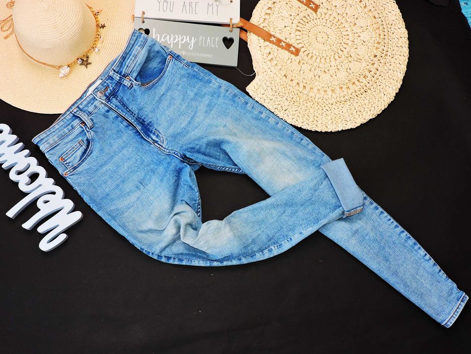 H&M Spodnie jeans strech denim dziury M