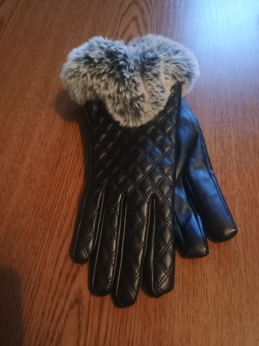 Rękawiczki derma z futerkiem