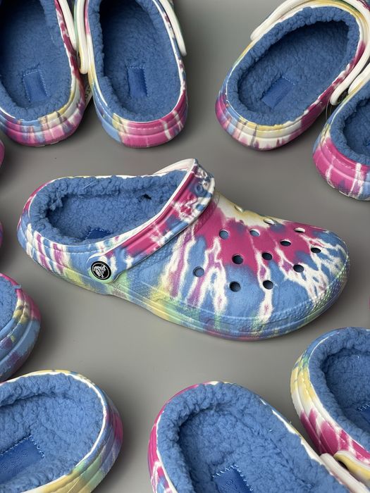 Тапочки, крокси Crocs Classic Lined Tie Dye Clog Оригінал! НОВІ