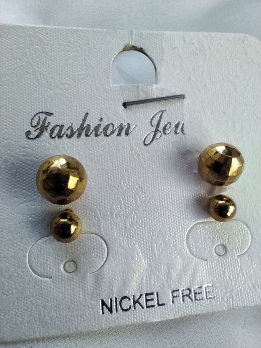 Lote de 2 pares de brincos dourados, elegantes - Novos