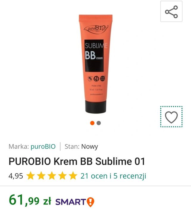 PUROBIO Krem BB Sublime 01 wegański naturalny