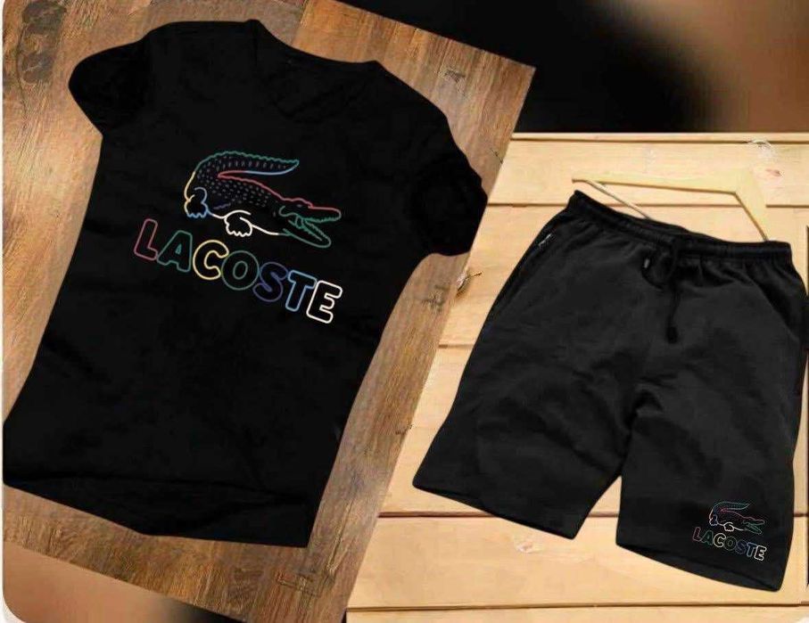 L,XL,XXL-Komplet czarny męski Bluzka+spodenki