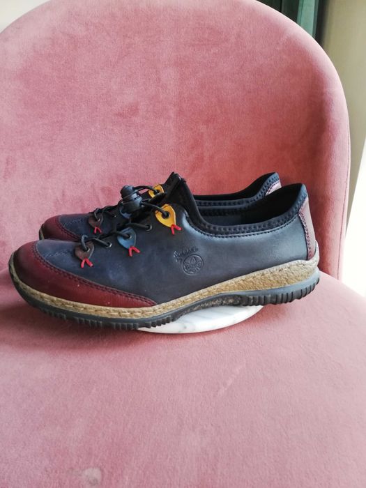 Rieker granatowe buty skóra r. 42