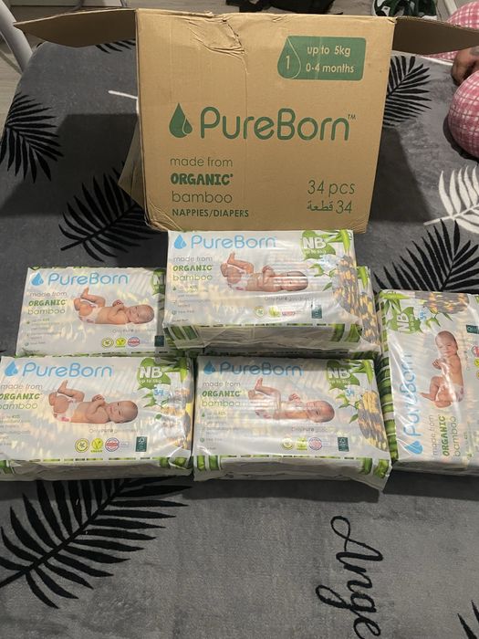 Fraldas bambu 0-4 meses 204 unidades