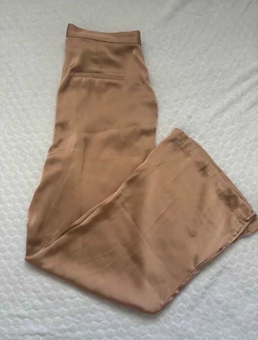 Eleganckie szerokie letnie spodnie palazzio satynowe H&M