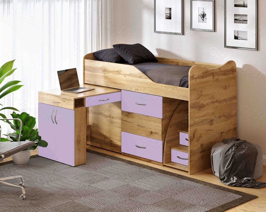 Ліжко комод, ліжко дитяче, кровать чердак, ліжко підліткове