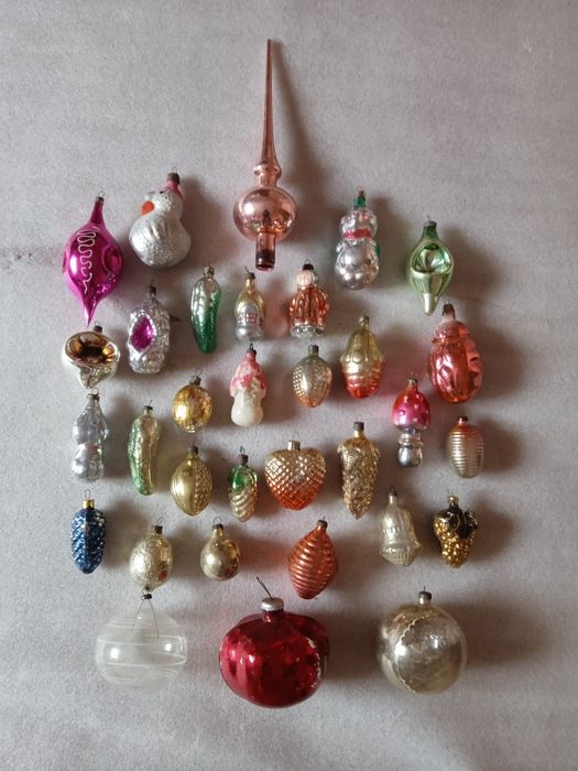 Лот елочные игрушки СССР стекло