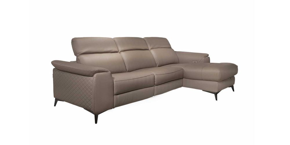 Стильный, современный, кожаный диван с реклайнером