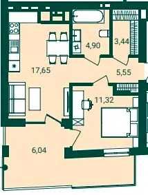 Продаж 1к Квартира 48.3 кв.м вулиця Тролейбусна