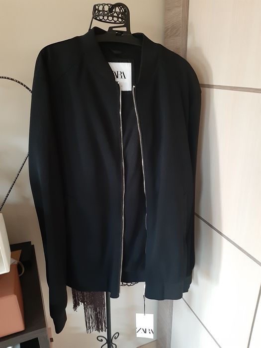 Kurtka L zara bomberka czarna męska elegancka wiosna cienka kurteczka