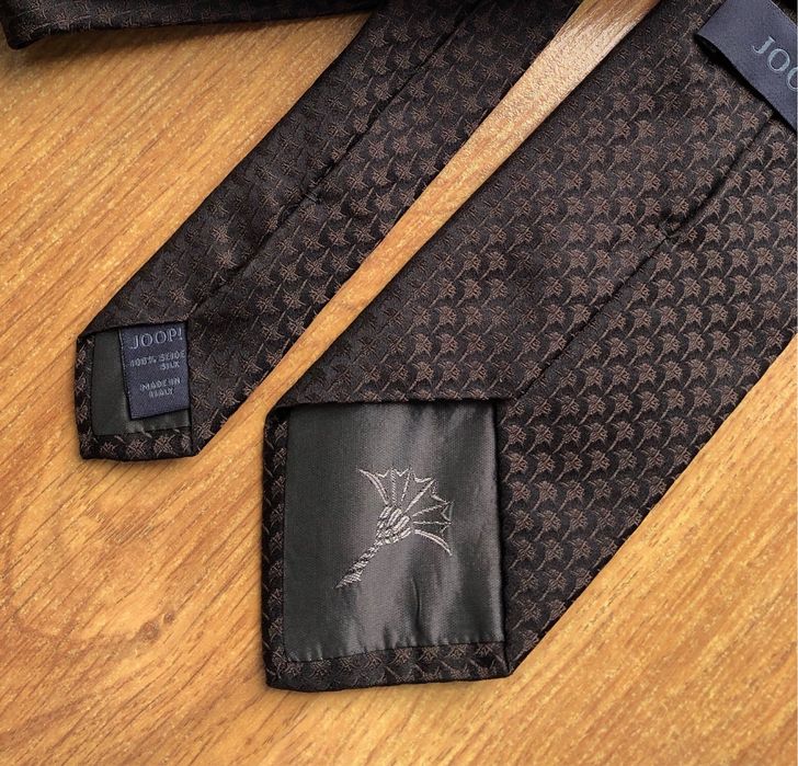 Krawat Joop jedwabny jedwab silk czarny brązowy