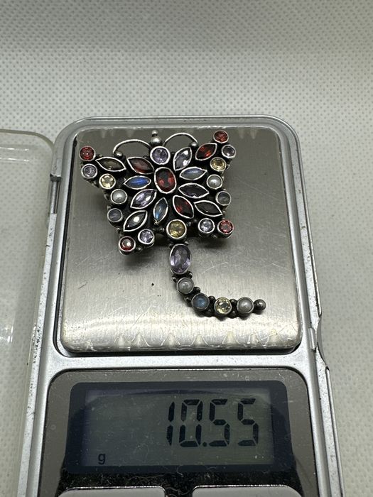 Брошка серебро 925 натуральные камни брошка срібло 925