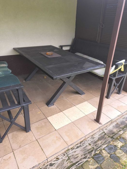 Komplet mebli ogrodowych metalowych ocynk