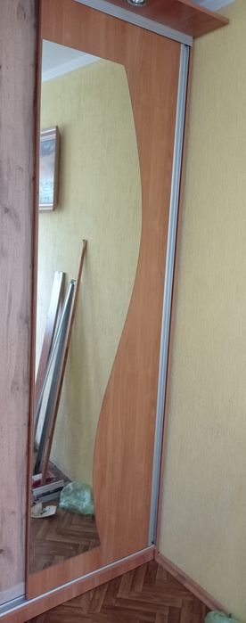 Двери с зеркалом для шкафа-купе с направляющими