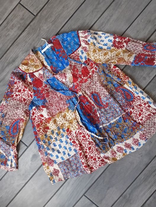 Bluzka boho, bluzka koszulowa, bluzka retro vintage, r. S