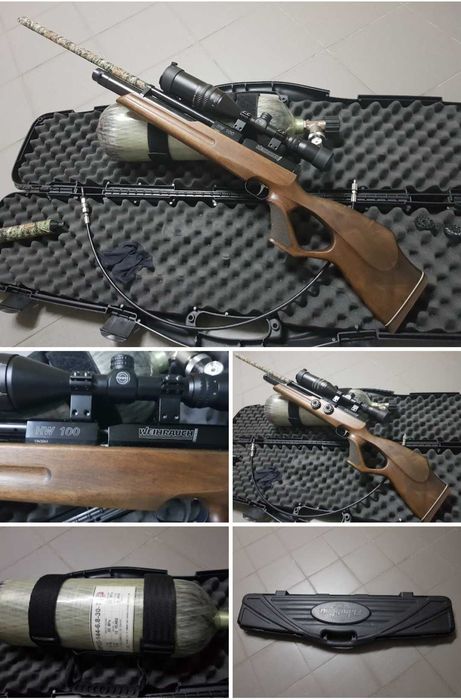Carabina PCP Weihrauch HW100 é uma das espingardas de ar comprimido