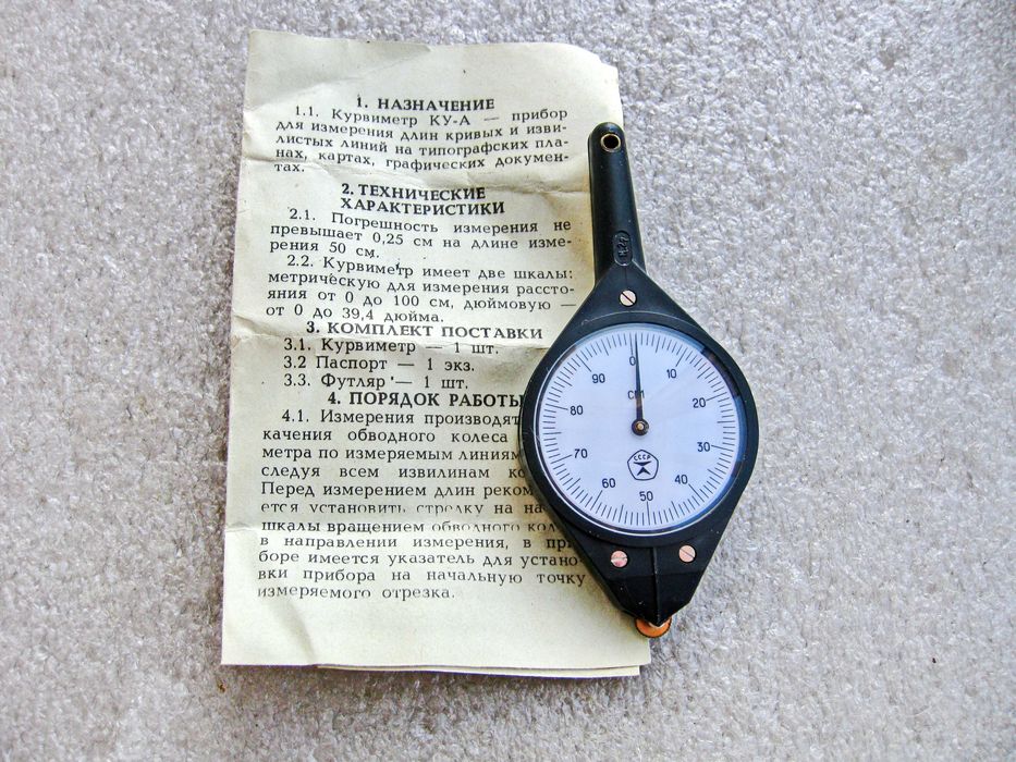 КУ-А  курвиметр  из СССР . В футляре с инструкцией.