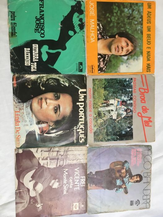 Lote 6 singles - vinil - Linda de Suza, José Malhoa, Broa de Mel, Paco