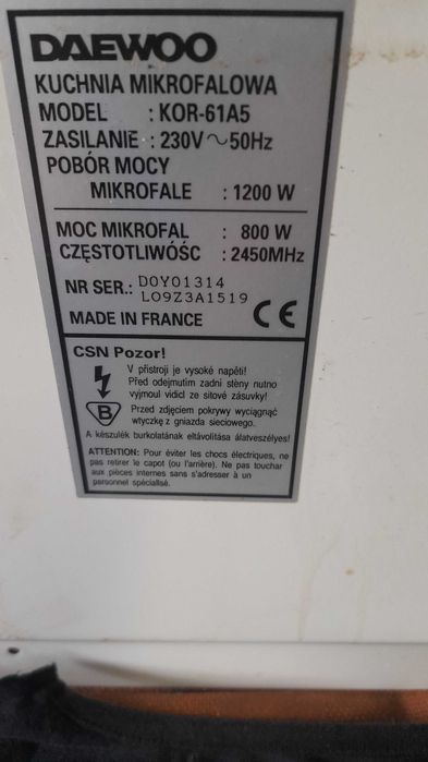 Mikrofalówka Daewoo drzwiczki KOR-61A5 Wieruszów • OLX.pl