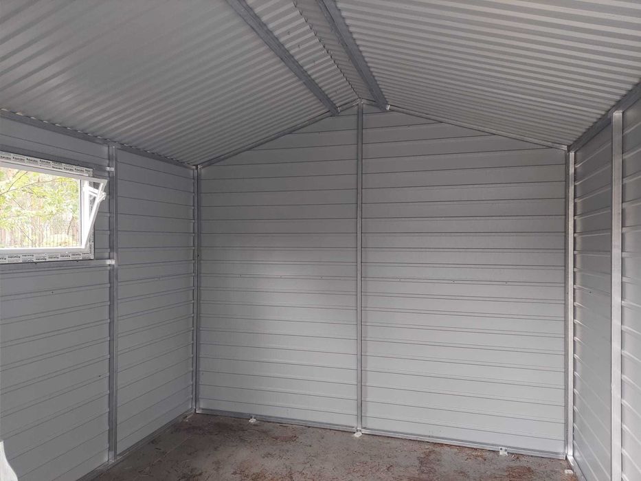 Garaż, schowek 3x3, dwuspad, okno, PREMIUM, antracyt, profil ocynk