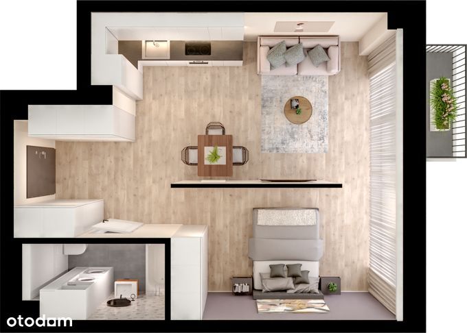 3.M.07 | 41,40 m² | 1/2 pokoje z balkonem | Krzyki- Gaj