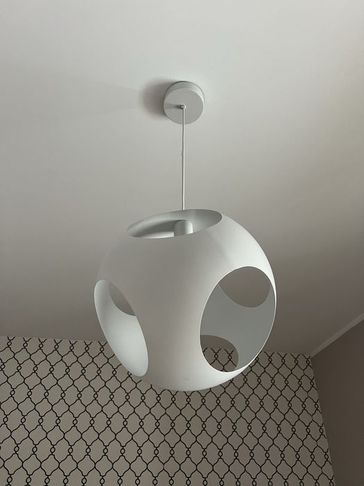 LED Lampa wisząca Joe 35cm E27 biała metal
