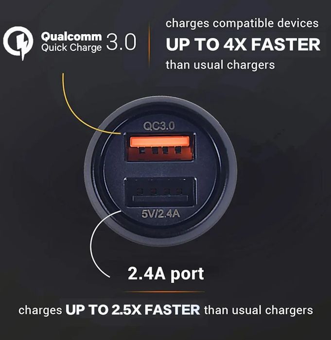 Sieger Szybka ładowarka USB do zapalniczki samochodowej do Samsung itp