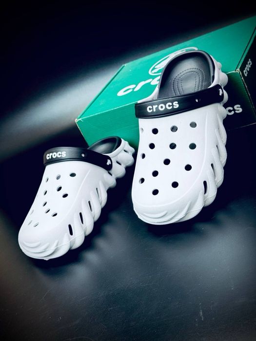 Только у нас топ цена !!! Кроксы мужские черно белые Crocs Echo Gum Ro Glog очень удобные кроксы крокс пенные крокс конструктор