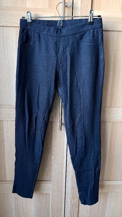 Granatowe melanżowe legginsy z kieszeniami S/M