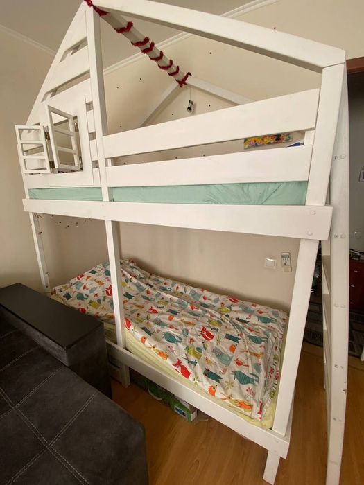 Ліжко двоярусне у вигляді будиночку 80*190