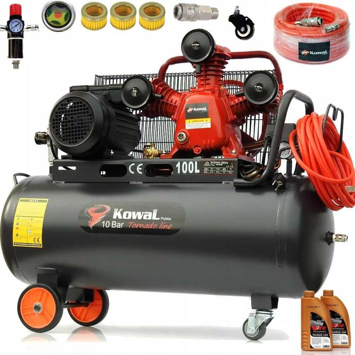 Компресор повітряний Kowal Polska 100л 3кВт 10ат 430л/хв компрессор PL