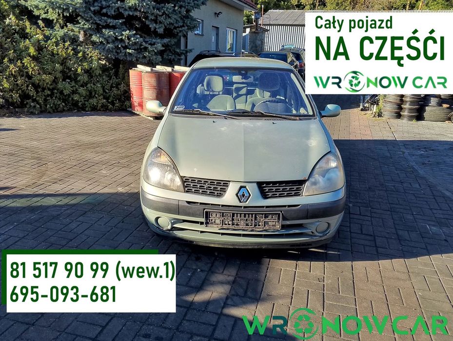 Renault Clio II FL (01-03.) 1.5 DCI 65KM. Silnik K9K704 Skrzynia JB3 980 lakier NV191.Cały na części. GWARANCJA !!! Przód Tył Zestaw Komplet Drzwi Klapa Zderzak Błotnik Maska Grill Atrapa Szyba Pas Lampa Lusterko Boczki Fotel Kanapa Kokpit Deska Rozdzielc