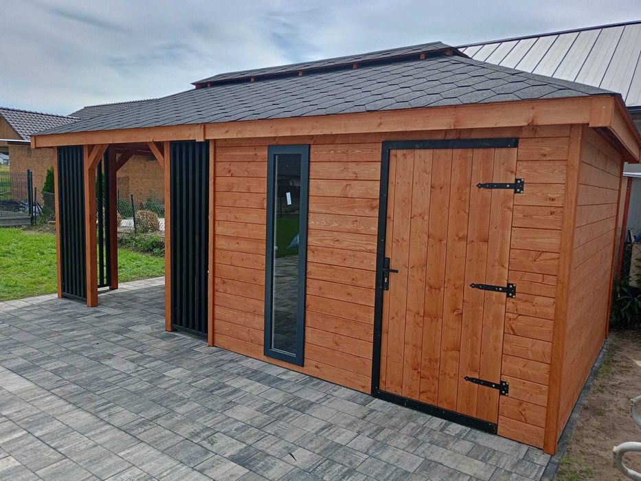 Domek narzędziowy z Altanką 2w1-3x6m/Różne rozmiary/Altana/Wiata/Garaż