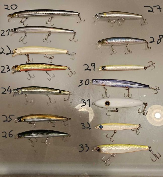 Amostras de Spinning – Vários modelos (Shimano, Daiwa, Duo, etc.)