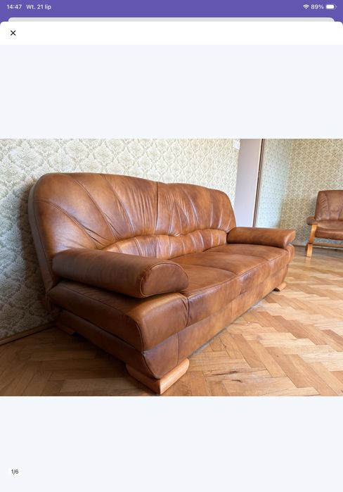 Skórzana sofa/ kanapa w bardzo dobrym stanie jak nowa