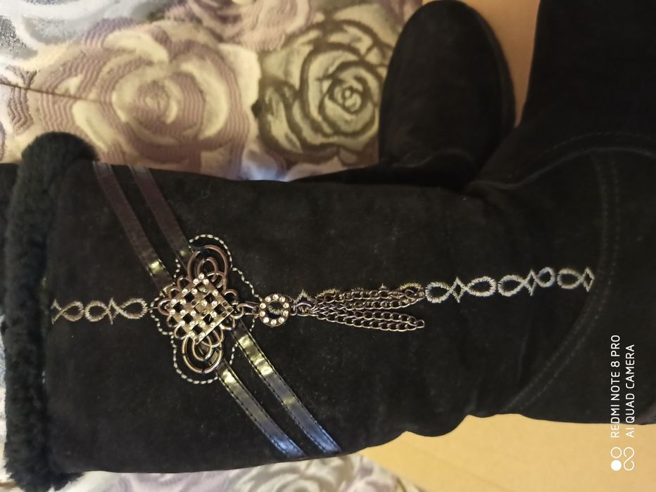 Сапоги зимние 34р-р натуральная замша на цигейке