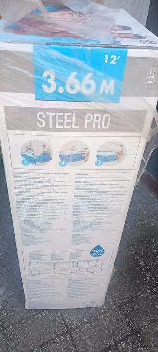 BESTWAY Basen Ogrodowy Okrągły Stelażowy Pompa Filtr Węże 366cmx76cm