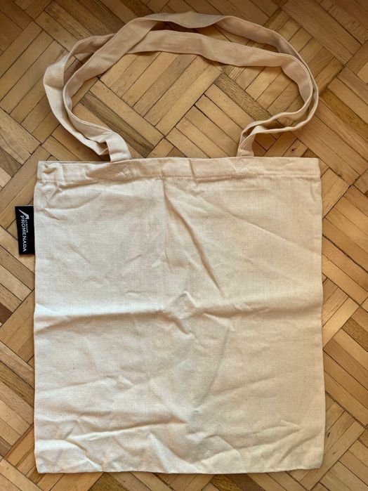 Biała z bawełny wielorazowa torba ekotorba na zakupy nowa