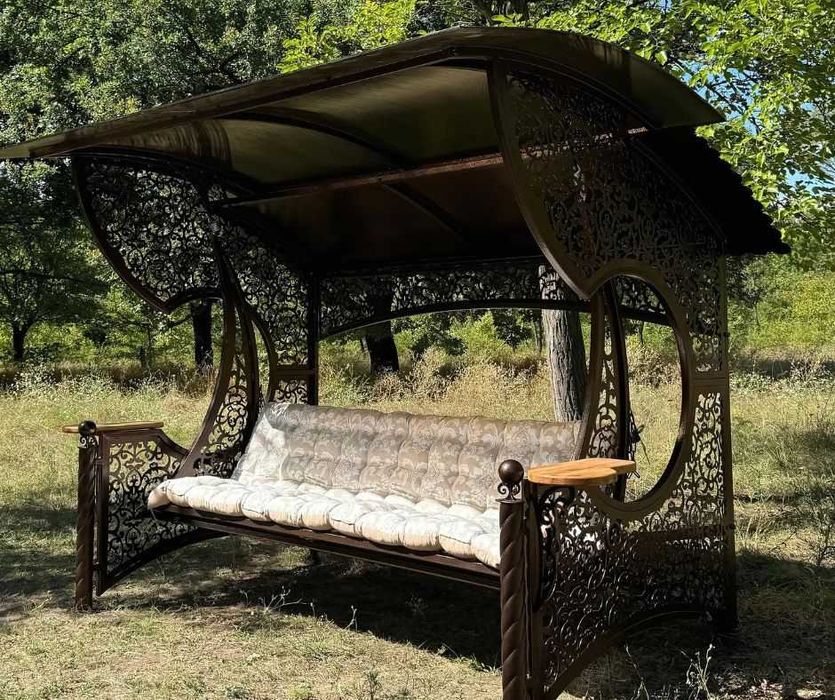 Садовые качели / Гойдалки для саду "Емір" (з м'якою частиною)