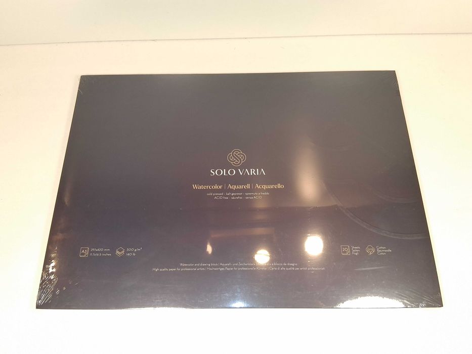 Y293 Blok Do Akwareli Solo Varia A3 300g 100% Bawełna Cold Pressed 20A