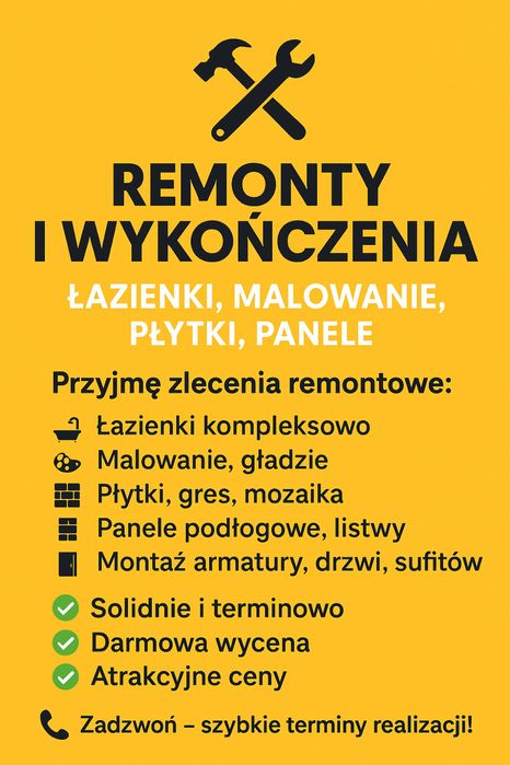 Remonty i wykonczenia - lazienki, malowanie, płytki, panele