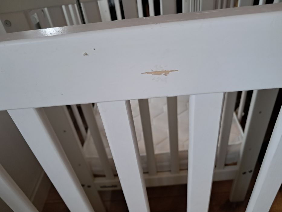 Lozeczko szczebelkowe woodies 120x60 z przewijakiem biale