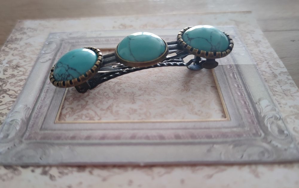 Spinka do włosów z turkusowym howlitem